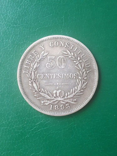 Uruguay 1893 50 Centavos Plata, Estado Muy Bueno Ver Variant