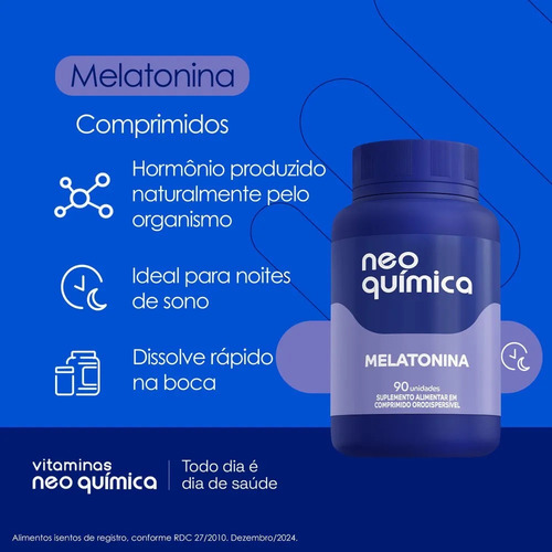 Kit 12 Suplemento Melatonina Com 90 Comprimidos Neo Química