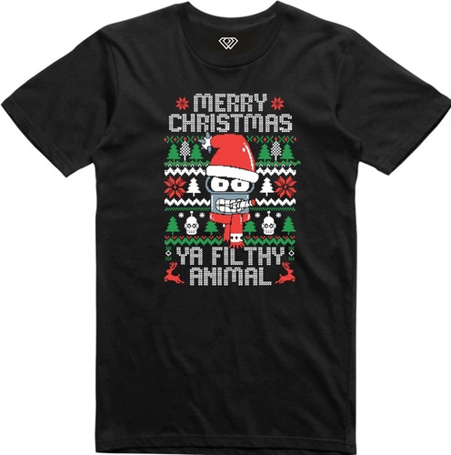 Playera T-shirt Planet Express Futurama Bender Navidad 
