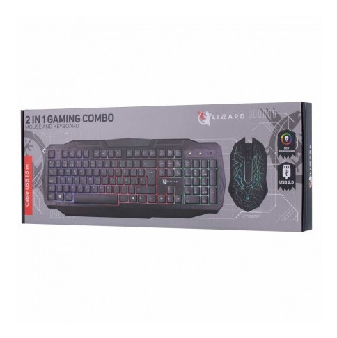 Combo Teclado Y Mouse Gamer X-lizzard Español Gaming Rgb