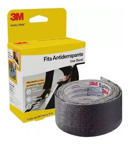 Fita Antiderrapante Uso Geral 3m 50mm X 5m Safety Walk Cor Cinza