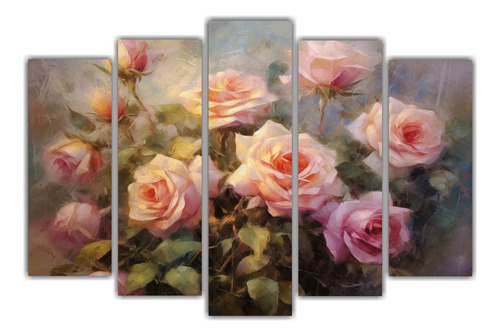 Cinco Artes De Pared Decoraciones Flores Relieves 125x75cm