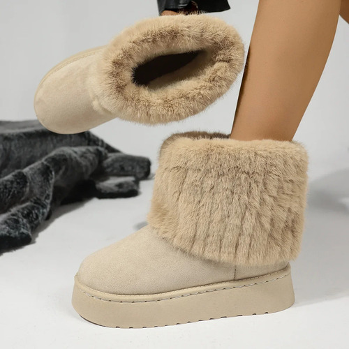 Botas De Nieve De Felpa De Invierno Para Mujer, Calzado Casu