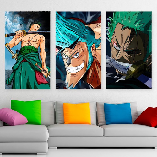 Cuadros Anime  One Piece Art Promo X3 De 80x50cm