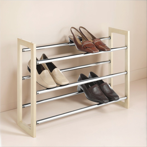 Zapatero Extensible De 3 Niveles - Apilable - Madera Na...