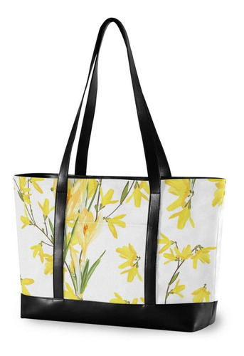 Bolso Tote Para Laptop Flor Hoja Mujer Organizador 15.6 