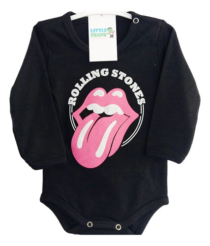 Body Para Bebe Rolling Stones Estampa Relieve Manga Larga