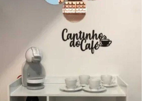 Painel Decorativo Cantinho Do Café Mdf 3mm Preto Laser C05