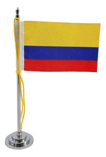 Mini Bandeira De Mesa Colômbia 15 Cm Poliéster