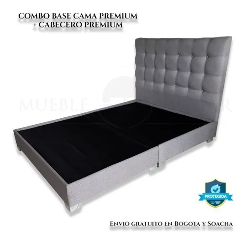 Base Cama Con Espaldar Premium Sencillo 100x190 + Envió