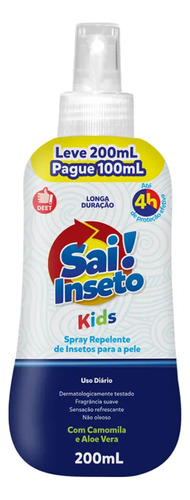 Repelente Sai Inseto Kids 4hs 200ml - Nutriex