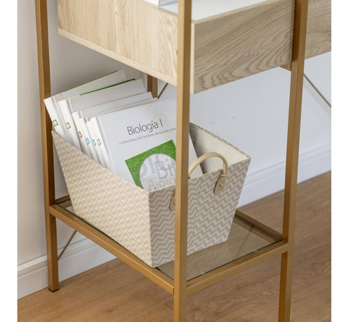 Imagen 2 de 10 de Caja Organizadora De Tela Zigzag 37x20x27 Cm Afj