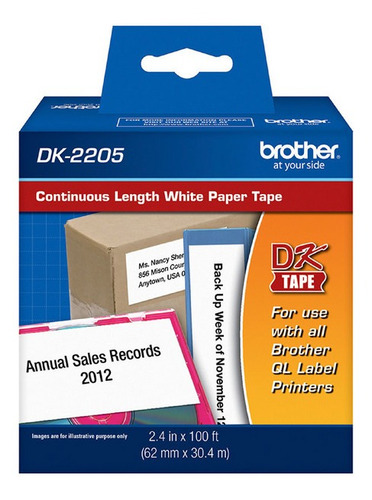 Cinta Brother Dk-2205 Dk2205 62mm X 30.4mts Ql700