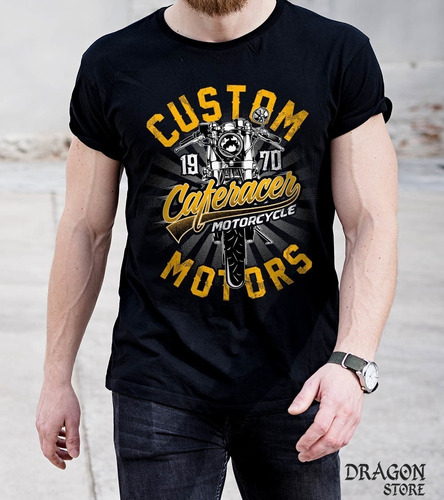 Imagem 1 de 7 de Camiseta Caferacer Custom Moto Motoqueiro Promoção Promoção