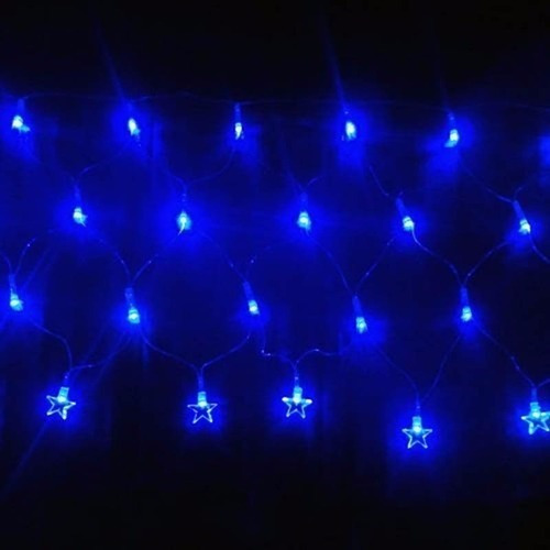 Pisca Cascata Com Estrela 160 Led 4 Metros - Azul 110v
