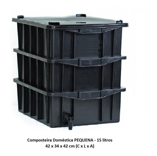 Composteira Doméstica P 15 Litros C/ Pé - S/ Frete