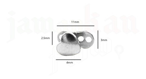 Piercing Microdermal Corazon Titanio Silver Joyeria Corporal
