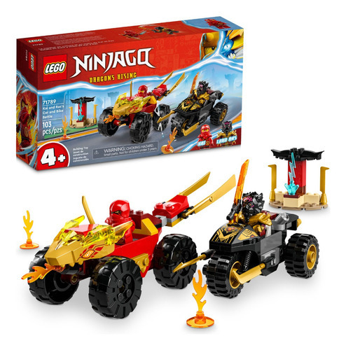 Kit Lego Ninjago 71789 Batalla En Auto Y Moto 103 Pz