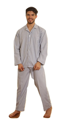 Pijama Hombre Camisero M/ Larga P/ Largo  Prendido 