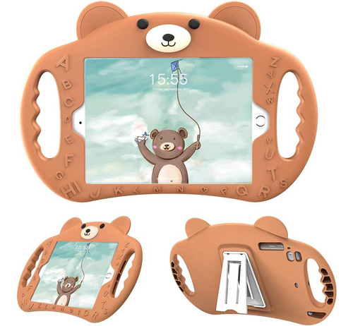 Funda iPad Air 4 Pzoz Forma Oso Niños Marrón