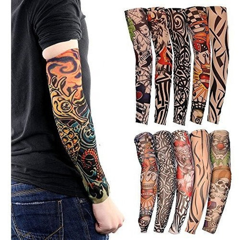 Tatuaje Mangas De Brazo, Paquete De 10 Cool Body Arts Falso 