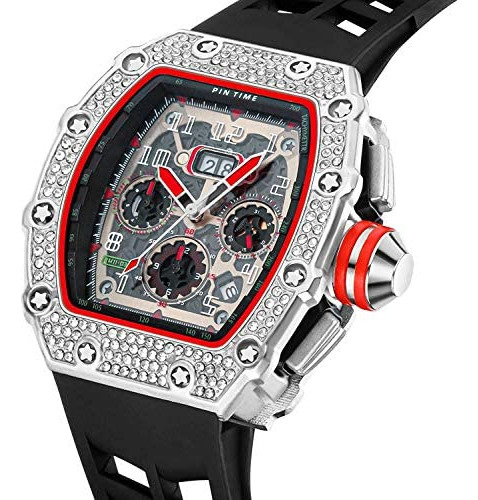 Gosasa Hombres Único Punk Bling Iced Out Dress Relojes Tonne