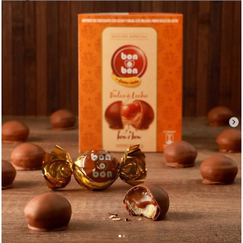 Imagen 2 de 10 de Bombon Bon O Bon Relleno Dulce De Leche. Caja X 192g