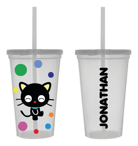 40 Vasos Decorados Personaje Infantil Kitty Artículo Fiesta Color Transparente