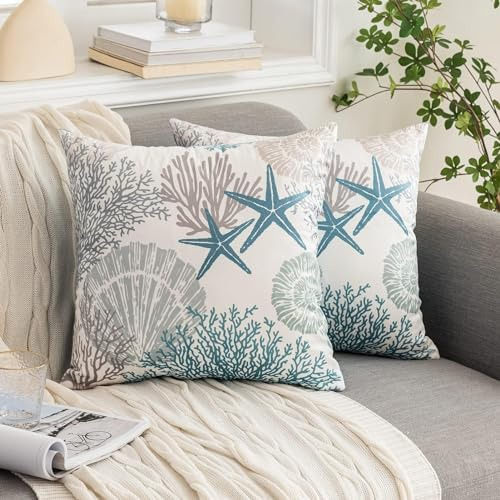 Juego De 2 Fundas De Almohada Náuticas 60 X 60 Cm