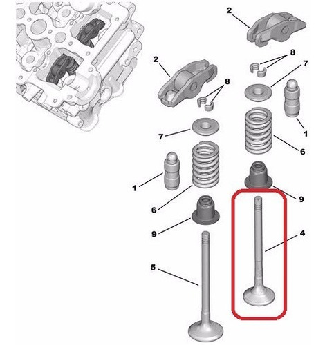 Juego Valvulas Admision Peugeot 207 1.4 Motor Et3j4 0948c8 B