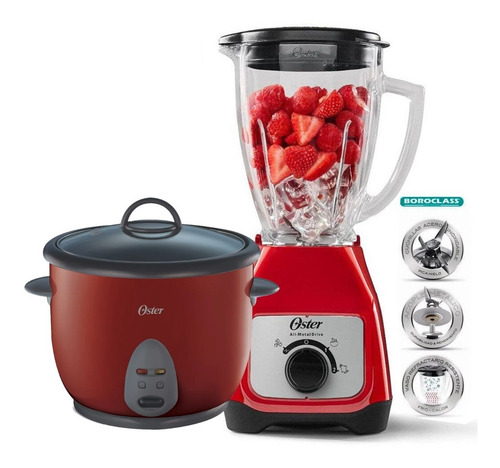 Combo Licuadora Oster 1.25l Blstkag-rrd +olla Ckstrc1700r