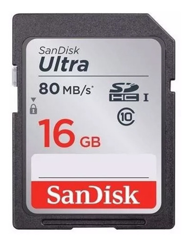 Cartão De Memória Sd 16gb 80mb/s Classe 10 Sandisk Original-lacrado-pronta Entrega-envio Imediato