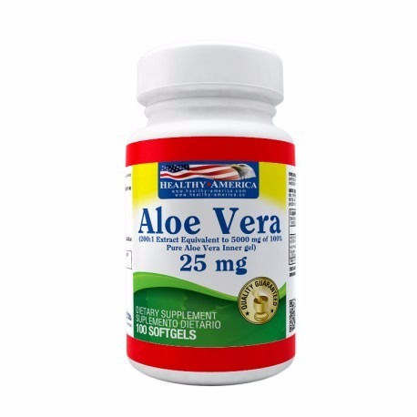 Aloe Vera 100 Softgels Natural Healthy America Piel Colon