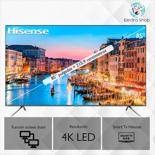 Smart Tv Hisense 85 Led 4k Uhd Android Bluetooth Alexa 85h65