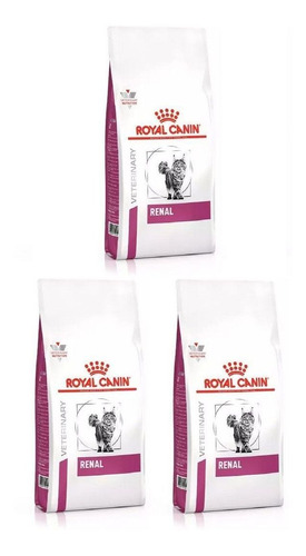 Kit 3 Unidades Ração Vet. Fiet Feline Renal 500g Royal Canin