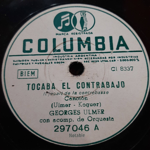 Pasta Georges Ulmer Acomp Orquesta Columbia C426