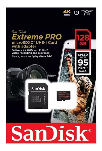 Tarjeta micro SD 128 GB Extreme Pro Speed 95 MB/s