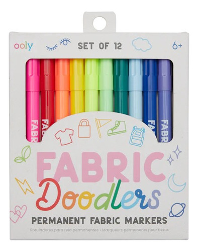 Marcadores Permanente Para Tela 12pk Fabric Doodlers Ooly 