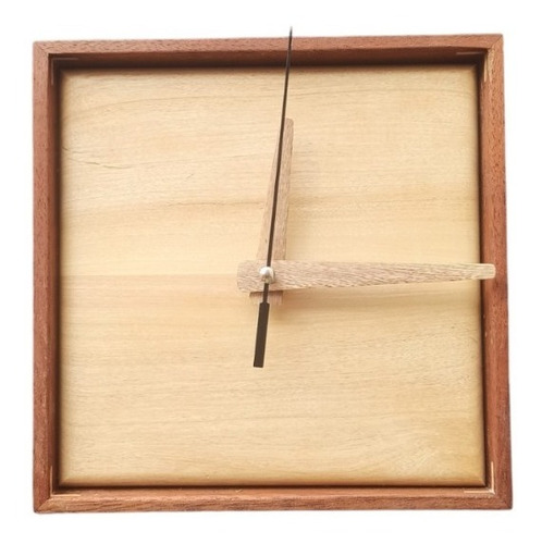 Reloj De Pared Artesanal En Madera Maciza Mov Continuo