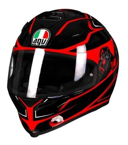 Casco para moto integral AGV K5 S 210041A  black y red magnitude talle XL 