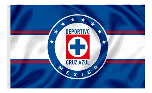 Bandera Cruz Azul Equipo De Futbol Poliéster 150x90 Cm