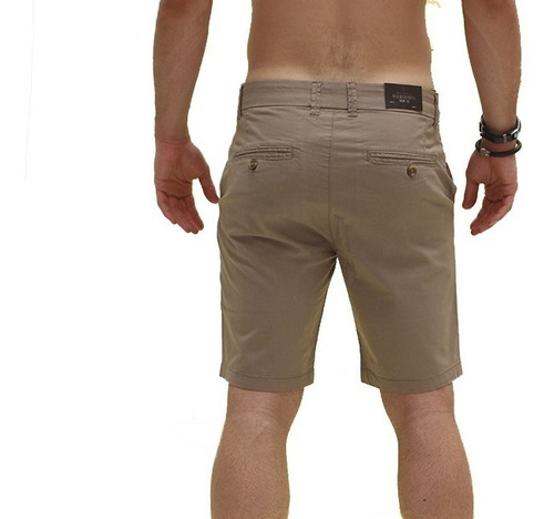 Imagen 3 de 7 de Bermuda China Gabardina Lisa Spandex 5 Bolsillos