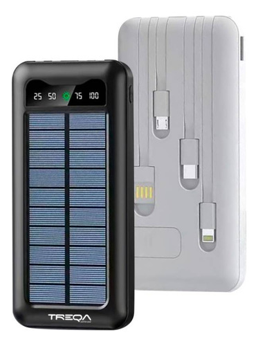 Power Bank Solar Treqa 10000 Mah Micro Usb, Tipoc C, Lightni