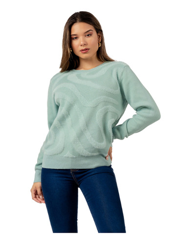 Sueter Polera Mujer De Cashemira Color Verde Agua