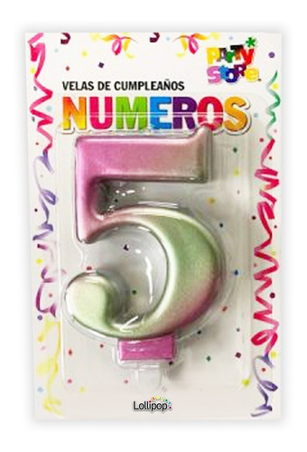 Vela Cumpleaños Numero Iridiscente - Lollipop