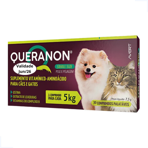 Queranon Small Size 30 Comprimido Avert Cães E Gatos Até 5kg