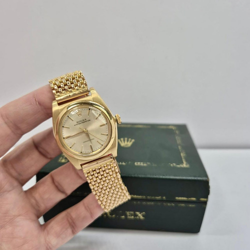 Rolex Oyster Perpetual Bubbleback 1946 Full Gold 32mm Dourado Dourado Branco (Usado)