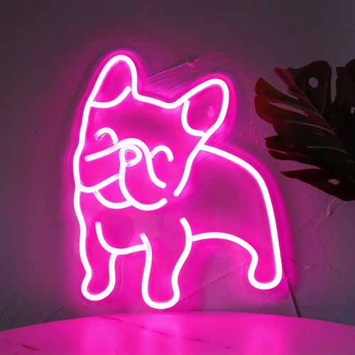 Letrero De Neon De Bulldog Frances Para Decoracion De Pared,