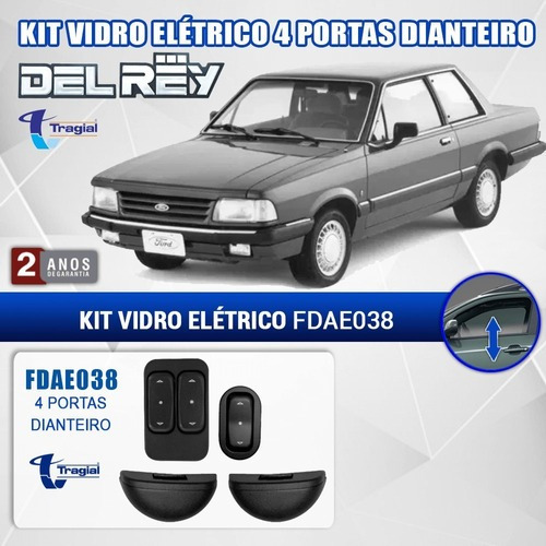 Imagem 2 de 4 de Kit Vidro Elétrico Tragial Ford Pampa Del Rey 4p Dianteiro