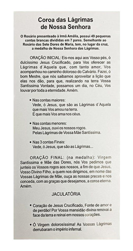Terço Coroa Com Oração De Nossa Senhora Das Lágrimas